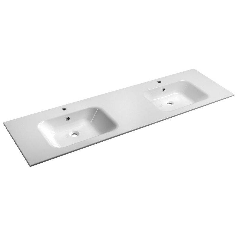 ARECA dvojumývadlo 181x51,5cm, liaty mramor, biela