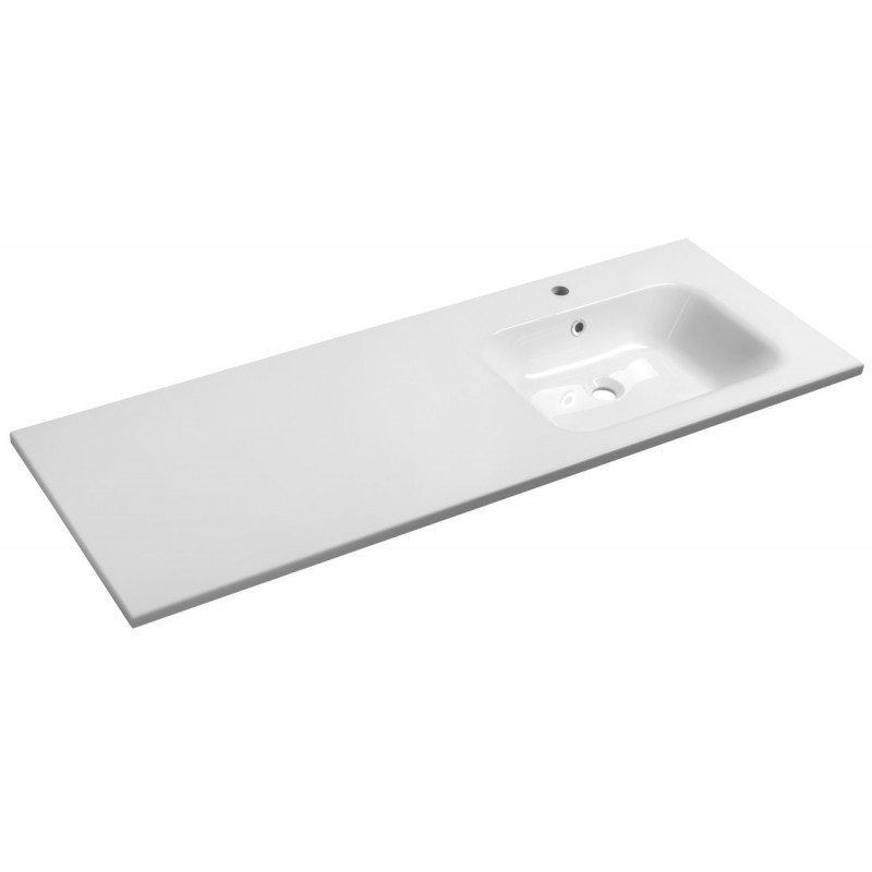 ARECA umývadlo 141x51,5cm, liaty mramor, pravé, biela