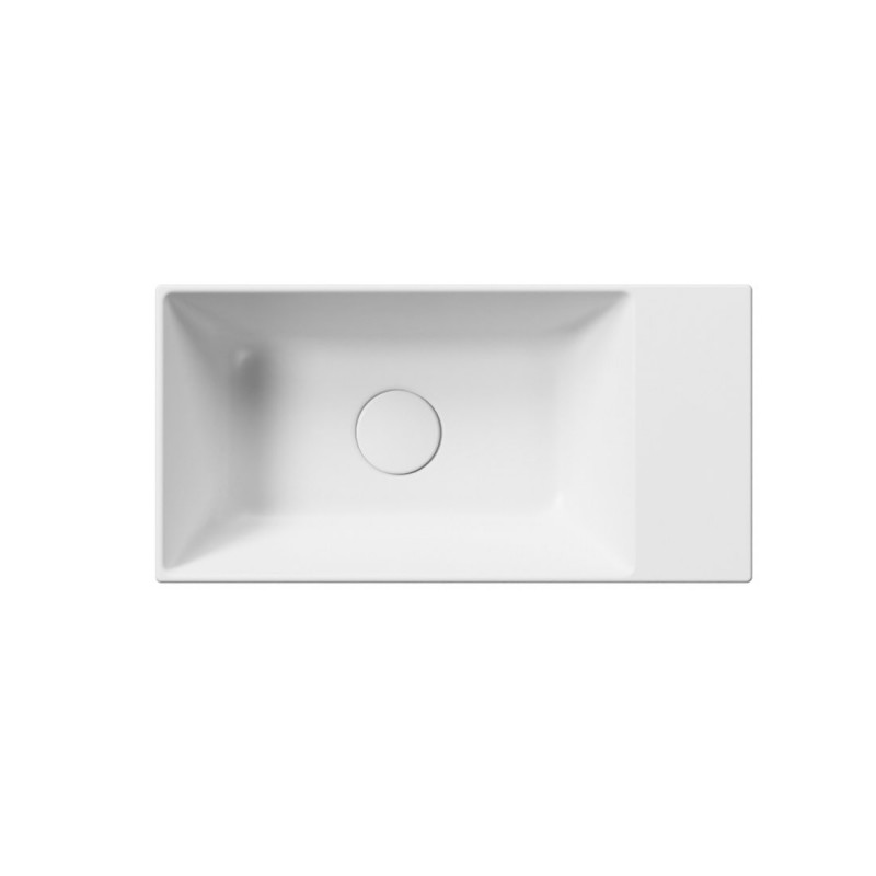 KUBE X keramické umývadlo 50x25cm, bez otvoru, pravé/ľavé, biela mat