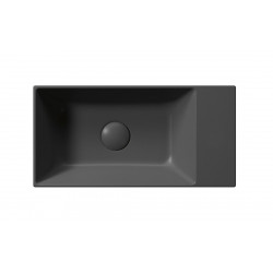 KUBE X keramické umývadlo 50x25cm, bez otvoru, pravé/ľavé, čierna mat