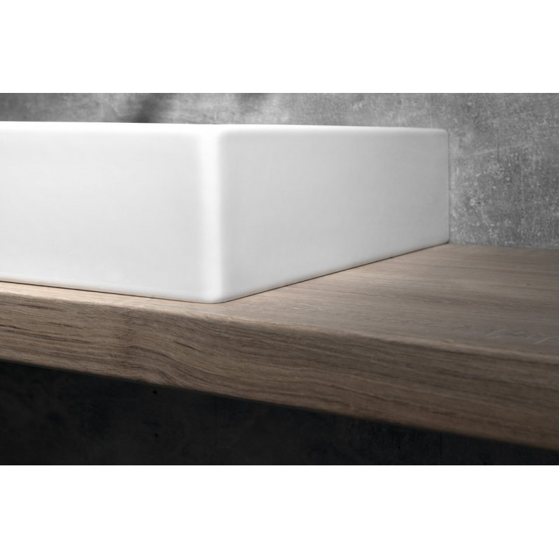KUBE X keramické umývadlo 100x47cm, brúsená spodná hrana, bez otvoru, biela mat