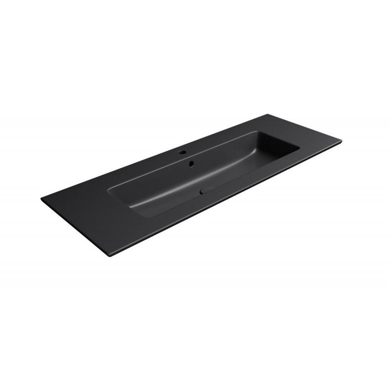 PURA keramické umývadlo Slim 122x46cm, čierna mat
