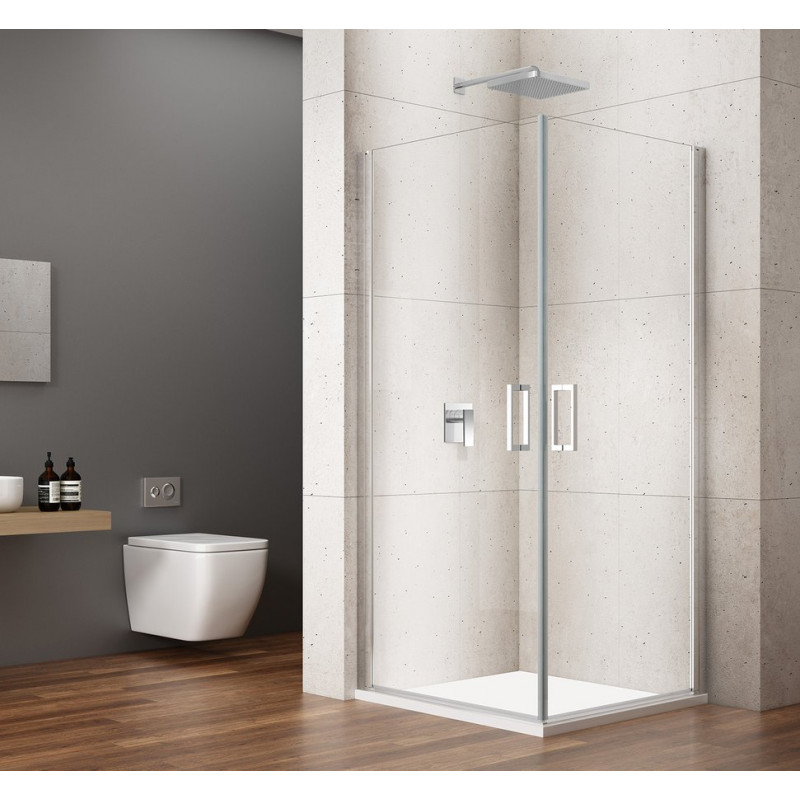 LORO štvorcová sprchová zástena 900x900 mm, rohový vstup