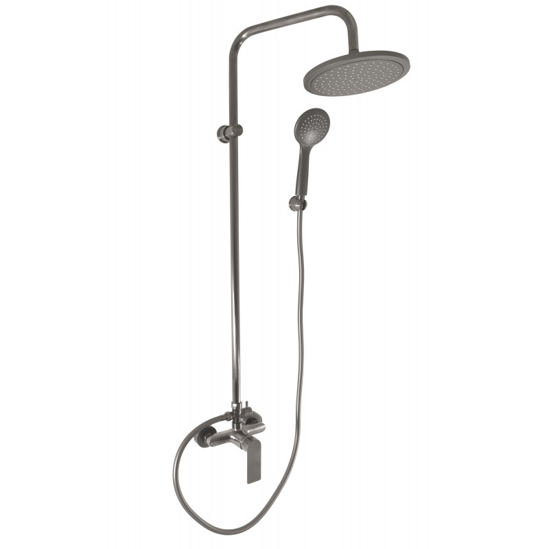 Vodovodná batéria sprchová s hlavovou a ručnou sprchou NIL - metal grey kartáčovaná