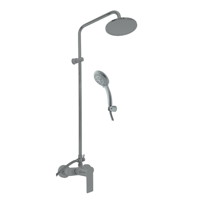 Vodovodná batéria sprchová s hlavovou a ručnou sprchou NIL - metal grey lesklá