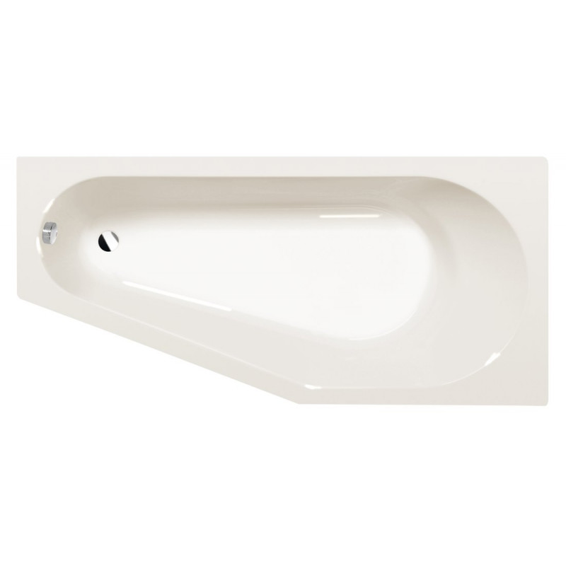 TIGRA R asymetrická vaňa 170x80x46cm, ivory