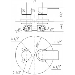 Vodovodná batéria sprchová vstavaná NIL - metal grey - lesklá
