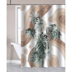 Sprchový záves 180x180cm, polyester, palma