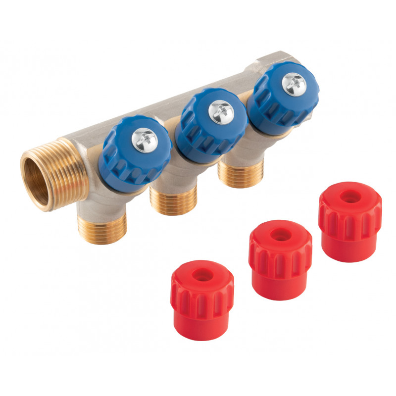 Sanitárny rozdeľovač 3/4"x1/2", 4-cestný