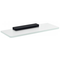 Sklenená polica 300mm, čierna/mliečne sklo