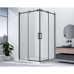 DRAGON BLACK štvorcová sprchová zástena 800x800mm, rohový vstup