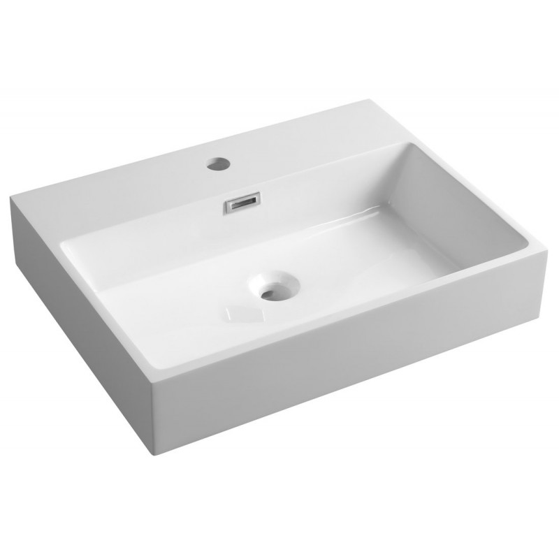 AQUATIC umývadlo, liaty mramor, 60x46cm, biela