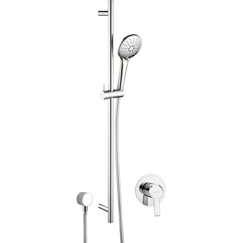 Concealed shower set, with sliding bar