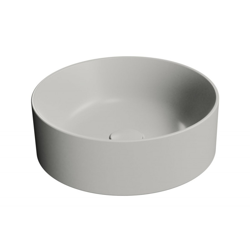 KUBE X keramické umývadlo na dosku, priemer 40 cm, cenere matná