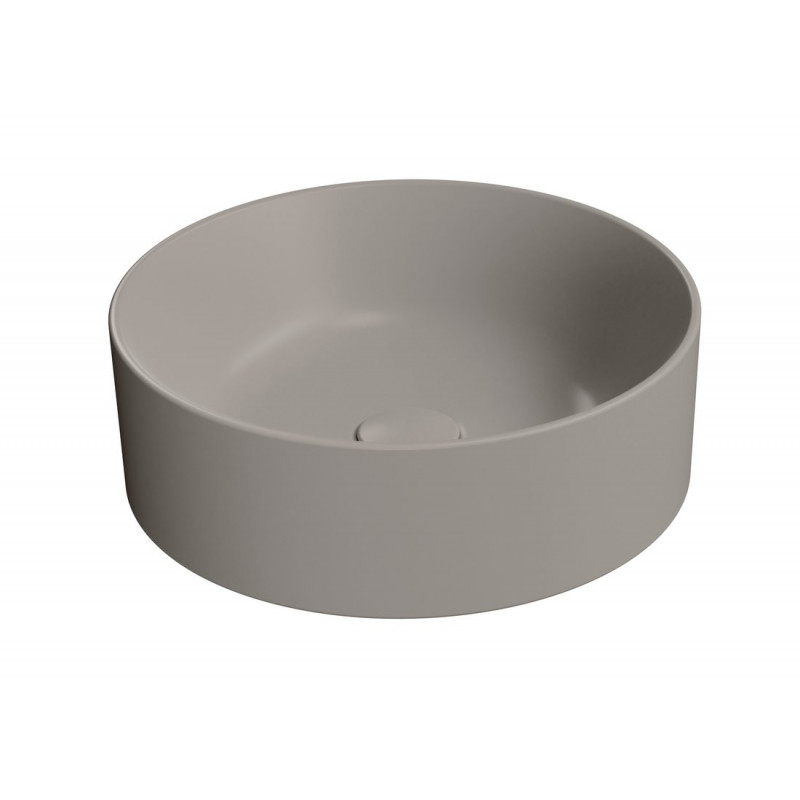 KUBE X keramické umývadlo na dosku, priemer 40 cm, tortora matná