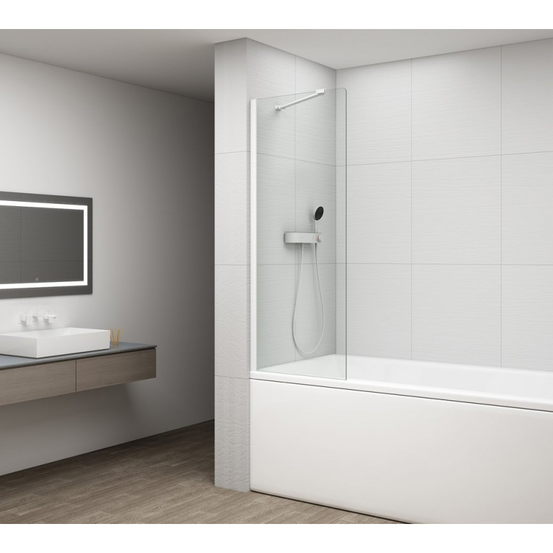 FISA vaňová zástena 800x1500mm, mm, biela mat, číre sklo