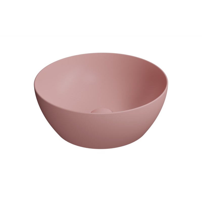 PURA keramické umývadlo na dosku, Ø 42cm, blush mat