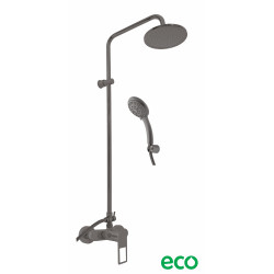 Vodovodná batéria sprchová s hlavovou a ručnou sprchou NIL - metal grey kartáčovaná