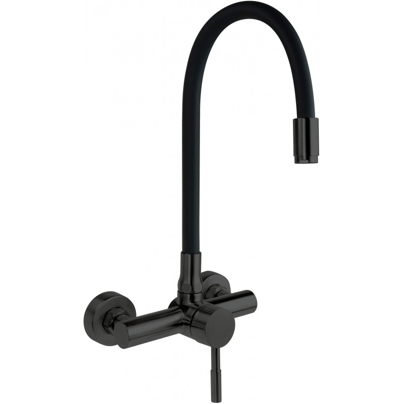 Luno Kitchen tap, wall-mounted, with bendable spout