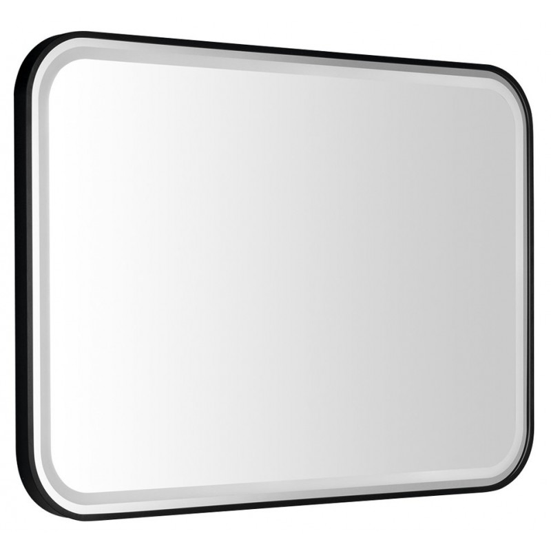 CETIS zrkadlo s LED osvetlením 100x70cm, čierna mat