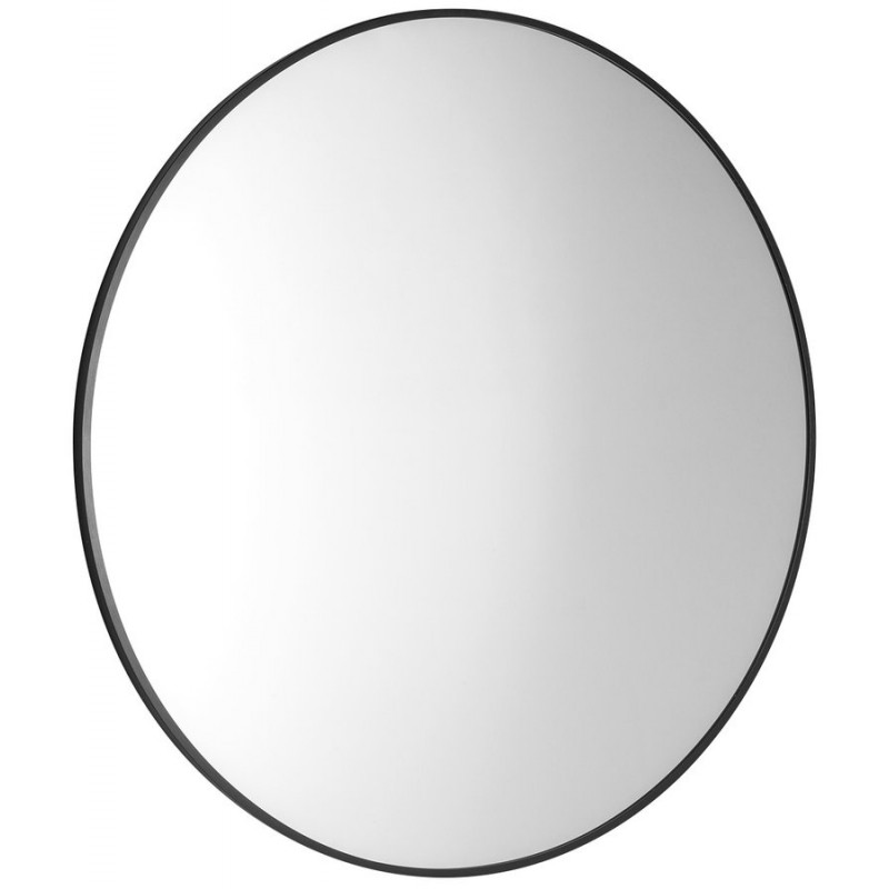 AROWANA okrúhle zrkadlo v ráme ø 100cm, čierna mat
