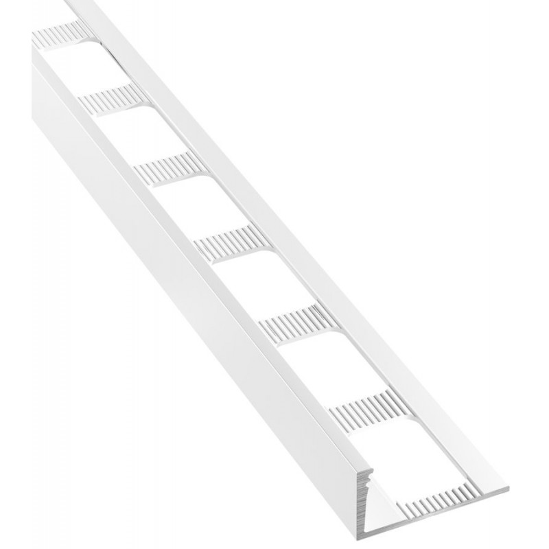 Lišta k obkladům L, L250cm, 10mm, komaxit bílý hliník