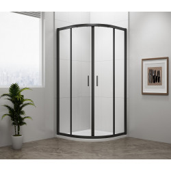 EASY BLACK štvrťkruhová sprchová zástena 900x900mm, L/R, čire sklo