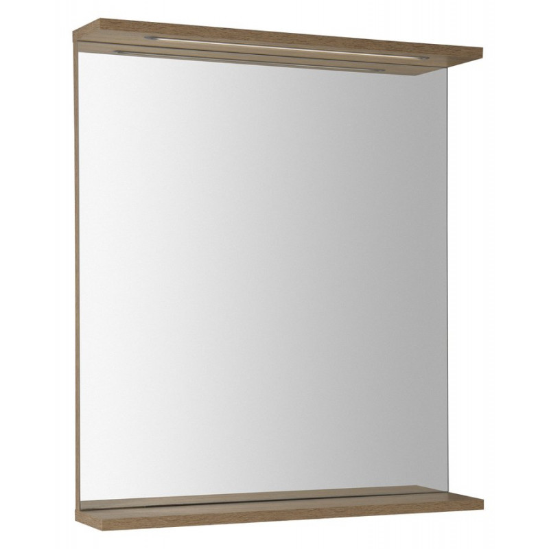 KORIN STRIP zrkadlo s LED osvetlením 60x70x12cm, dub platin