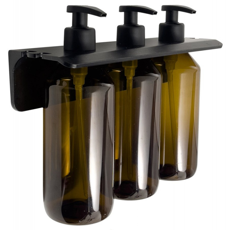 GROUPER trojitý závesný dávkovač mydla, 500ml, hnedý