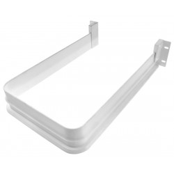 Výrezová šablóna na sifón pre dosku 16mm, 175x45x270mm, plast, biela