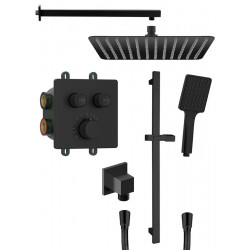 SMART SELECT sprchový set s termostatickou batériou, 2 výstupy, posuvný držiak sprchy, čierna mat