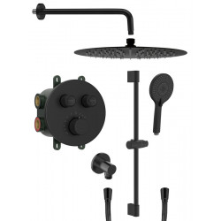SMART SELECT sprchový set s termostatickou batériou, 2 výstupy, posuvný držiak sprchy, čierna mat
