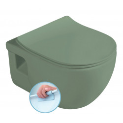 BRILLA závesná WC misa, Rimless, 36,5x53cm, zelená matná