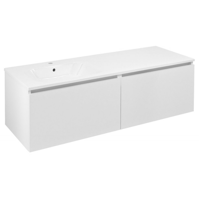 LOREA skrinka s umývadlom 141x46x51,5cm (70+70cm), ľavá, biela matná