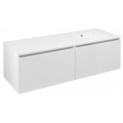 LOREA skrinka s umývadlom 141x46x51,5cm (70+70cm), pravá, biela matná