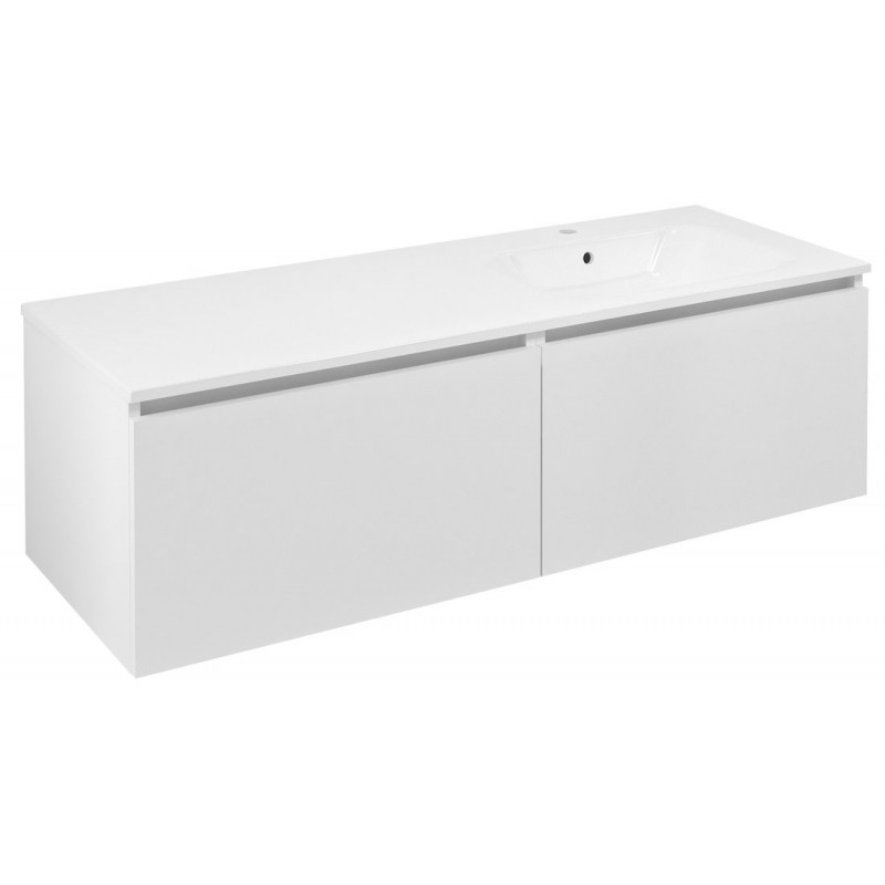 LOREA skrinka s umývadlom 141x46x51,5cm (70+70cm), pravá, biela matná