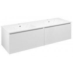 LOREA skrinka s dvojumývadlom 161x46x51,5cm (80+80cm), biela matná