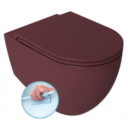 INFINITY závesná WC misa, Rimless, 36,5x53cm, Matná maroon Red