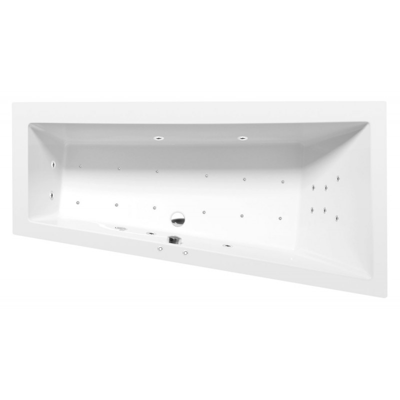 ANDRA R hydromasážna vaňa, 170x90x45cm, Attraction Hydro-Air, chróm