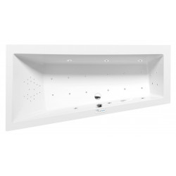 ANDRA L hydromasážna vaňa, 180x90x45cm, Highline Hydro-Air, chróm