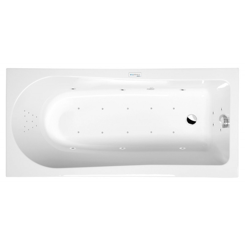 LISA hydromasážna vaňa, 160x70x47cm, Highline Hydro-Air, chróm