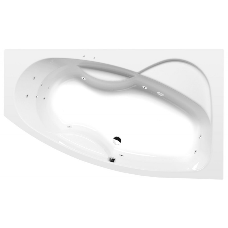 MAMBA R hydromasážna vaňa, 160x95x44cm, Attraction Hydro-Air, chróm