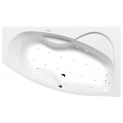 MAMBA R hydromasážna vaňa, 160x95x44cm, Highline Hydro-Air, chróm