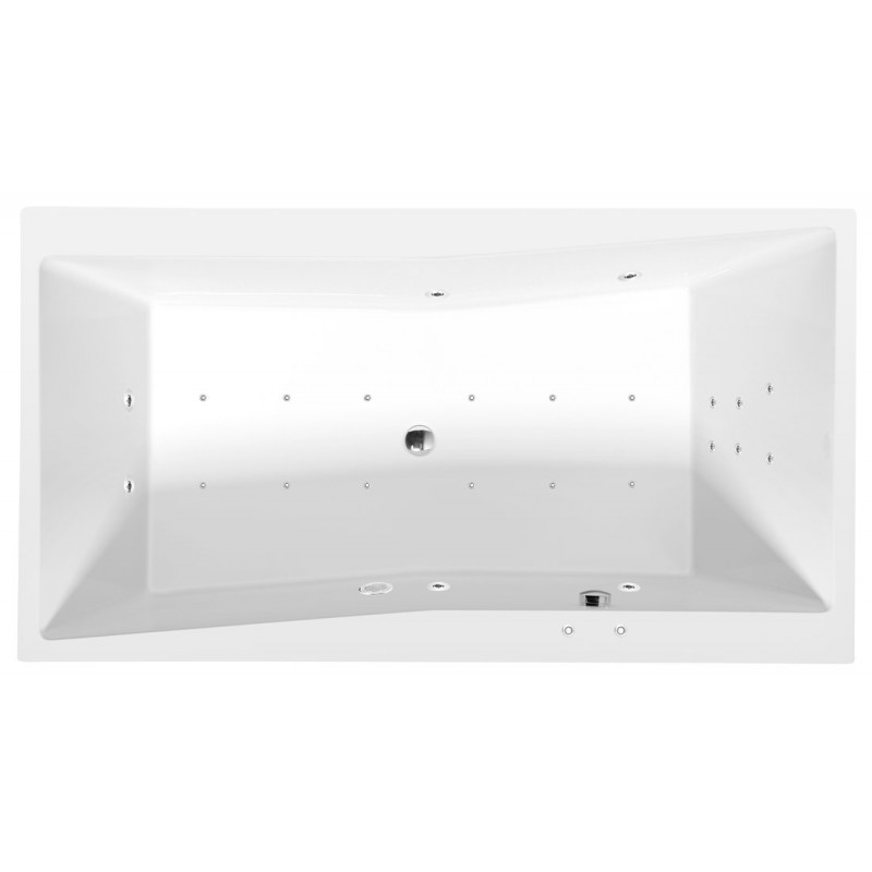 QUEST hydromasážna vaňa, 180x100x49cm, Attraction Hydro-Air, chróm