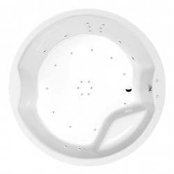 ROYAL ROUND hydromasážna vaňa, 172x172x49cm, Attraction Hydro-Air, chróm