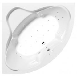 SIMONA hydromasážna vaňa, 140x140x44cm, Active Hydro-Air, chróm