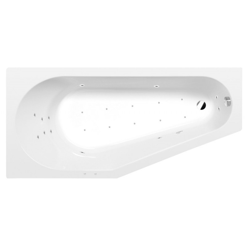 TIGRA L hydromasážna vaňa, 150x75x46cm, Attraction Hydro-Air, chróm