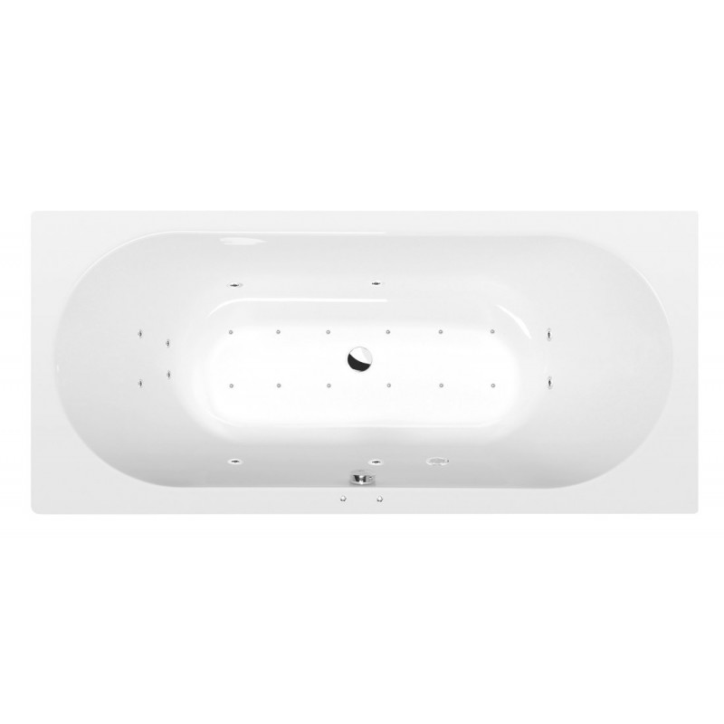 VIVA B hydromasážna vaňa, 175x80x47cm, Active Hydro-Air, chróm