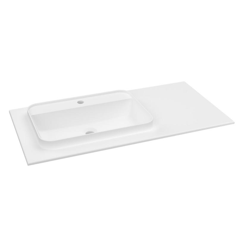 BRAHEA umývadlo 101x51,5cm (70+30cm), Rockstone, ľavé, biela matná