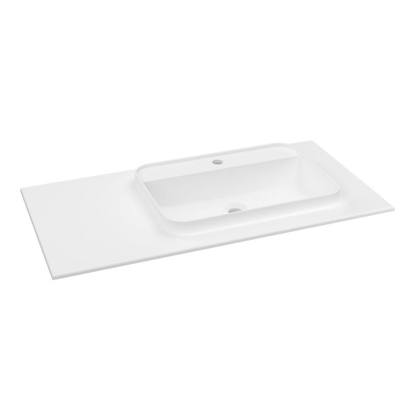 BRAHEA umývadlo 101x51,5cm (20+80cm), Rockstone, pravé, biela matná